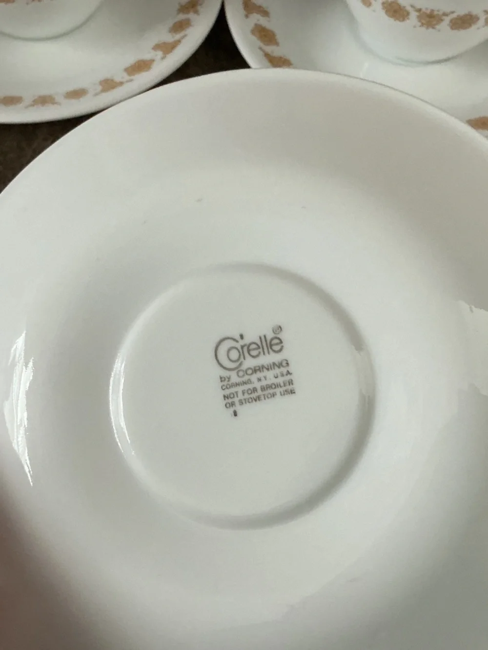 Lot of Vintage Corelle Butterfly Gold Cups and Saucers